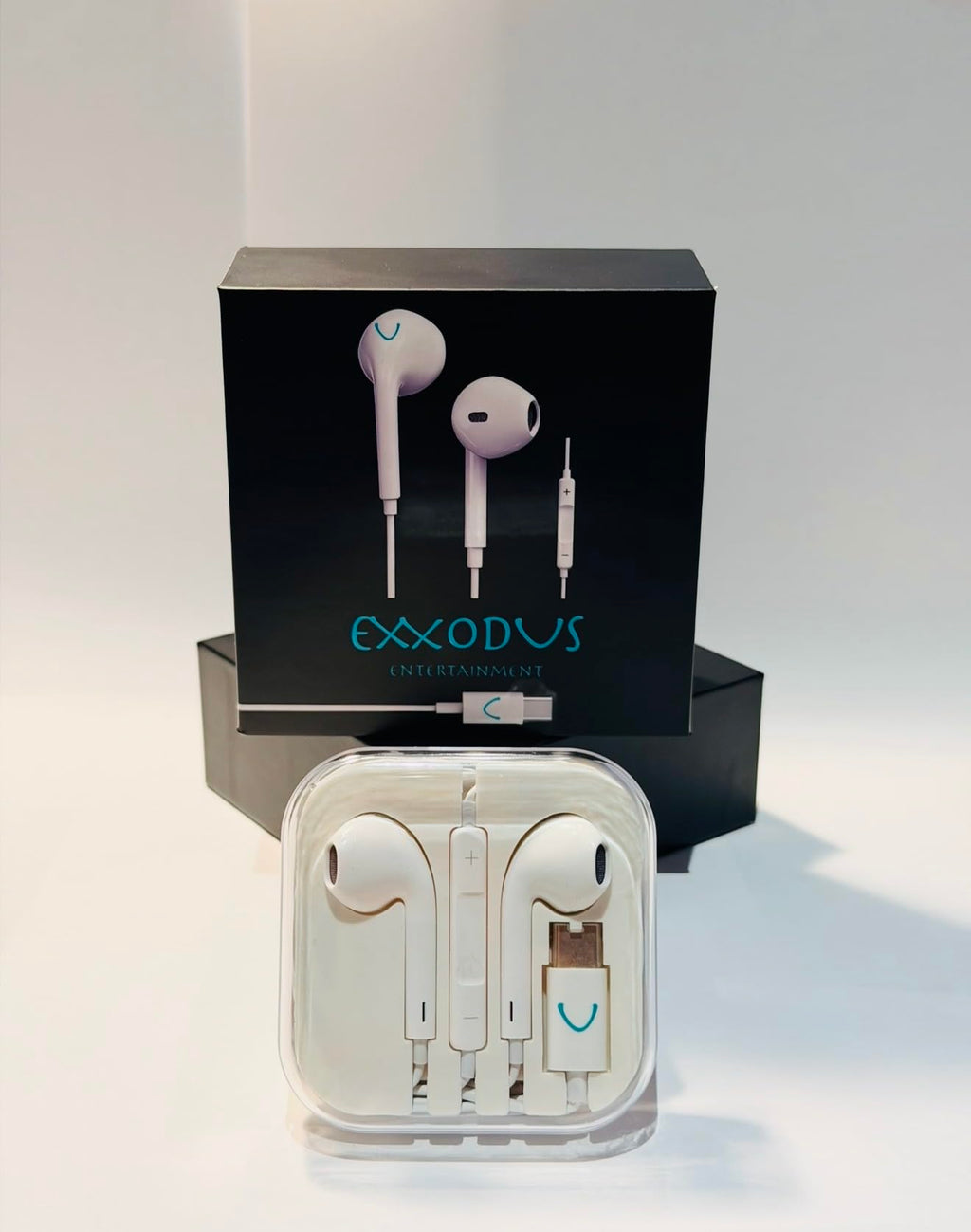 USB-C Wired Earphones Compatible with iPhone 15/16/17 Pro and pro Max, Built-in Microphone, 14mm Dynamic Driver, 1.2m Cable, Black and White